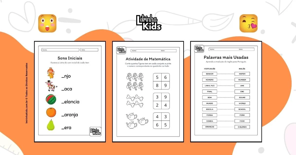 Atividades infantis para 3 anos de idade para imprimir