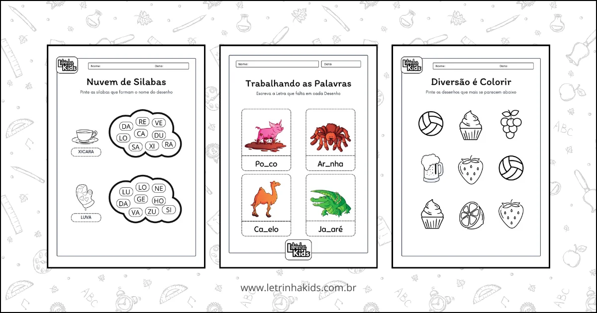 Atividades para colorir infantil: 10 jogos da memória educativos para  imprimir, recortar…