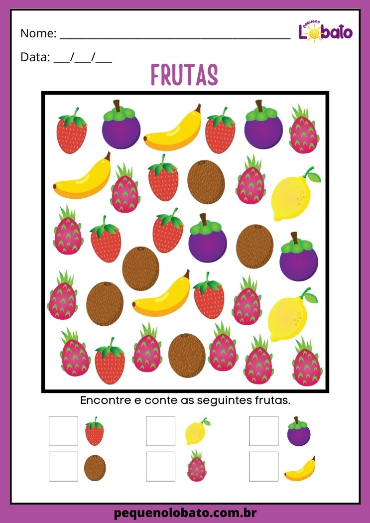 atividades com frutas na educacao infantil para imprimir