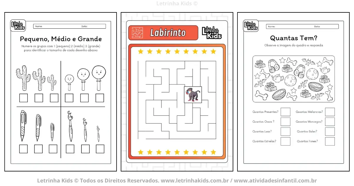 apostila de atividade de educacao infantil pre 1 e 2