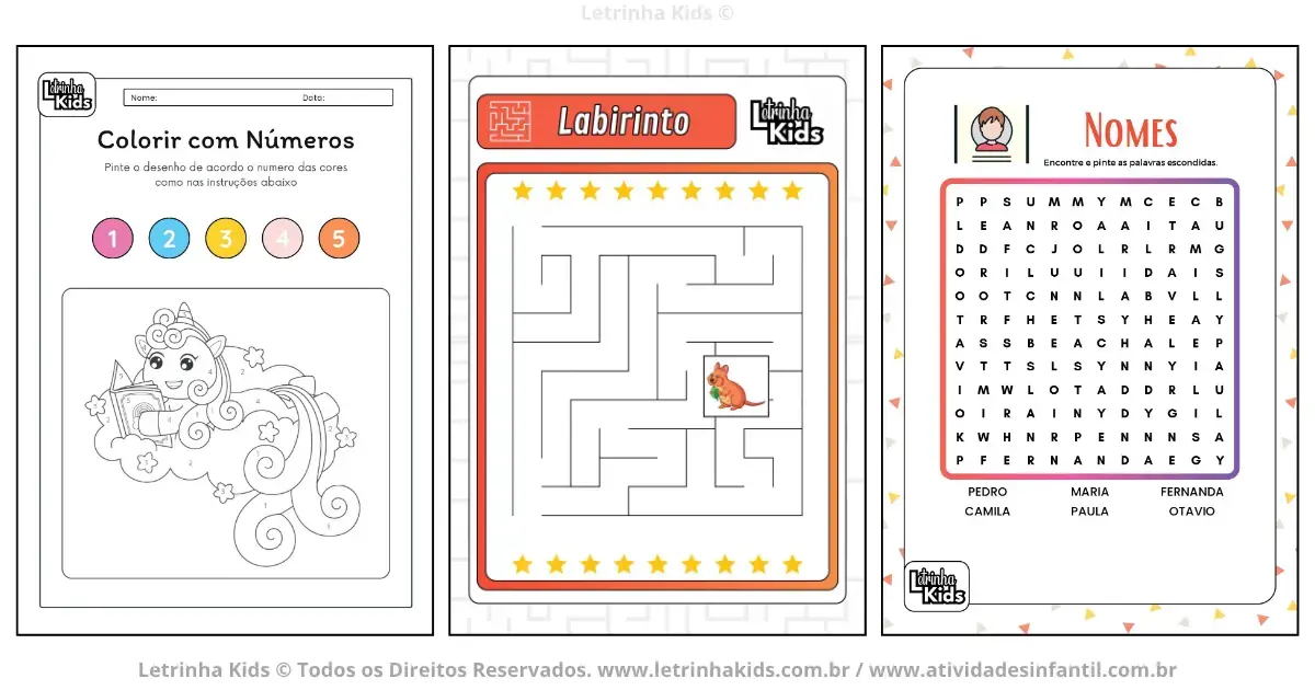 apostila de atividade de educacao infantil pre 1 e 2